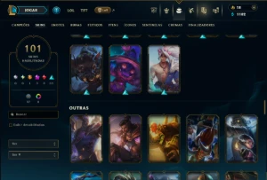 Ferro 2 com TODOS os Champs e 101 Skins ( SUP / ADC ) - League of Legends LOL