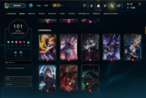 Ferro 2 com TODOS os Champs e 101 Skins ( SUP / ADC ) - League of Legends LOL