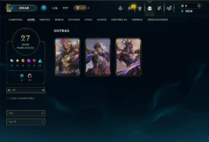 Diamante 3 com 100 Champs e 27 Skins - League of Legends LOL