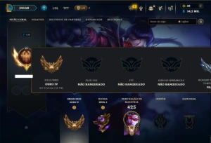 Ouro 4 com 130 Champs e 58 Skins +4 Vitoriosas - League of Legends LOL