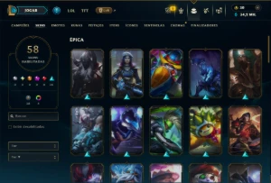 Ouro 4 com 130 Champs e 58 Skins +4 Vitoriosas - League of Legends LOL