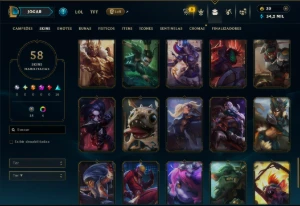 Ouro 4 com 130 Champs e 58 Skins +4 Vitoriosas - League of Legends LOL