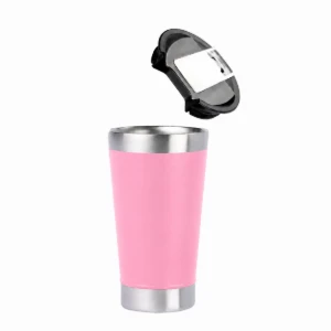 Copo Térmico Preto 473 ml com Tampa e Abridor - Artesanato e Personalizados
