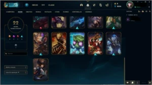 conta lol lvl 242, 123 champs, 22 skins - League of Legends