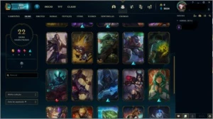 conta lol lvl 242, 123 champs, 22 skins - League of Legends