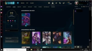 conta lol lvl 242, 123 champs, 22 skins - League of Legends