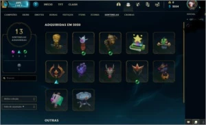 conta lol lvl 242, 123 champs, 22 skins - League of Legends