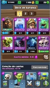 CONTA CLASH ROYALE ARENA 7 NIVEL 7 + 1 LENDARIA