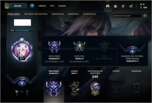 Conta diamante 1 com 48 skins, 76 champs e 1000 RP - League of Legends LOL