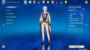 CONTA GENSHIN  AYATO C6, VARIOS PERSONAGENS E ARMAS T5 - Genshin Impact