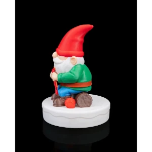 Gnomo de Natal Tricotando - Artesanato e Personalizados