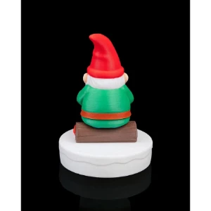 Gnomo de Natal Tricotando - Artesanato e Personalizados