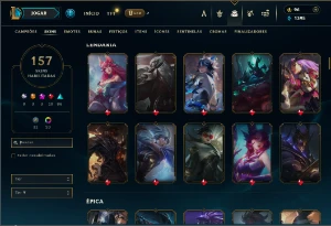 Ferro 3 com TODOS os champs e 157 Skins + 3 Prestigios - League of Legends LOL