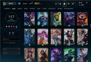 Ferro 3 com TODOS os champs e 157 Skins + 3 Prestigios - League of Legends LOL