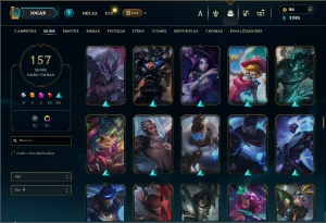 Ferro 3 com TODOS os champs e 157 Skins + 3 Prestigios - League of Legends LOL