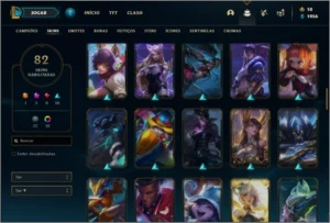 Conta ouro 4 com 116 champs e 82 skins + 1 Prestigio - League of Legends LOL