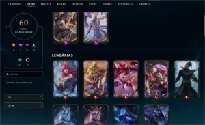 Gold 1, 60 SKins - League of Legends LOL