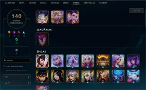 Gold 1, 60 SKins - League of Legends LOL