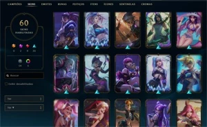 Gold 1, 60 SKins - League of Legends LOL