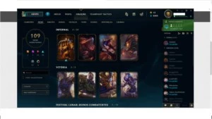 CONTA LOL PLATINA 4 109 SKINS TODOS CHAMPS COM PASSE - League of Legends