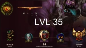 (CONTA GOLD V) LVL 35 (40 Heros) - League of Legends LOL