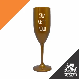Taça Champanhe Dourado - Artesanato e Personalizados