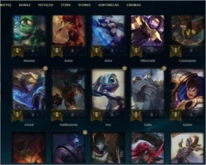 Conta LVL 77 com 50 campeões-25 skin, 7k EA e 476 RP SEM ELO - League of Legends LOL