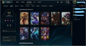 Conta LVL 77 com 50 campeões-25 skin, 7k EA e 476 RP SEM ELO - League of Legends LOL