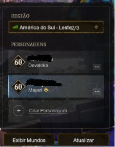 Conta no New World