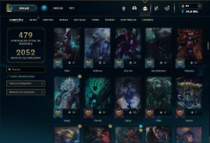 Platina 2 com TODOS os champs e 186 Skins + 7 Prestigios - League of Legends LOL