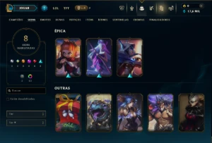 Esmeralda 4 com 50 Champs e 8 Skins - League of Legends LOL