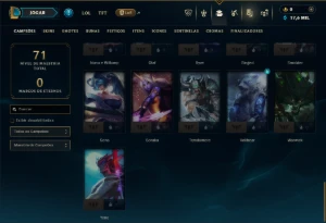 Esmeralda 4 com 50 Champs e 8 Skins - League of Legends LOL