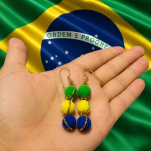Brincos Artesanais nas Cores do Brasil