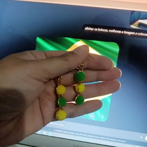 Brincos Artesanais nas Cores do Brasil - Artesanato e Personalizados