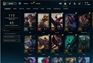 Conta Ferro 2 com 37 Champs e 43 Skins + 1 Prestigio do Sett - League of Legends LOL