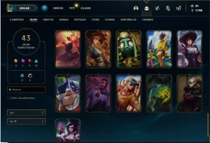 Conta Ferro 2 com 37 Champs e 43 Skins + 1 Prestigio do Sett - League of Legends LOL