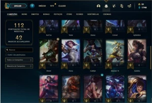 Conta Ferro 2 com 37 Champs e 43 Skins + 1 Prestigio do Sett - League of Legends LOL