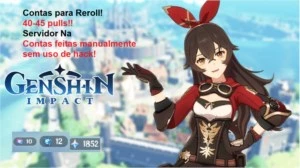 Contas para Reroll AR7 - Genshin Impact