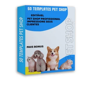 50 Templates Editável Pet Shop no canva + Bonus