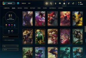 Conta Unranked com 115 Champs e 81 Skins ( MAIN TOP ) - League of Legends LOL