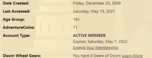 Conta aqw com 11 anos e 12 meses de member! - Adventure Quest World