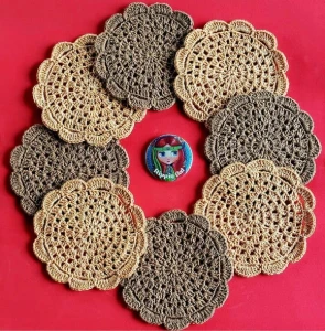 Porta Copos em Crochê - Artesanato e Personalizados