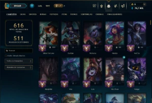 Prata 2 com TODOS os Champs e 203 Skins ( ADC / SUP ) - League of Legends LOL