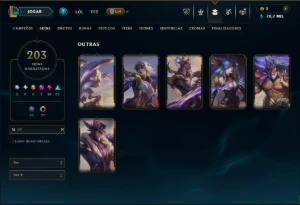 Prata 2 com TODOS os Champs e 203 Skins ( ADC / SUP ) - League of Legends LOL