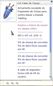 Katar das Cinzas+12 Limpa - Ragnarok Online