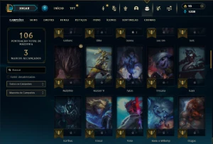 Ouro 1 com 70 Champs e 25 Skins +1 Fragmento - League of Legends LOL