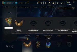 Ouro 1 com 70 Champs e 25 Skins +1 Fragmento - League of Legends LOL