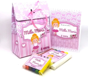 Kit Colorir e Modelar Bailarina com Sacolinha - Artesanato e Personalizados