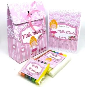 Kit Colorir e Modelar Bailarina com Sacolinha - Artesanato e Personalizados