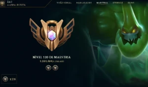 [Conta Lol] Diamante 4 Mono Zac 1KK de Maestria  [Streamer]